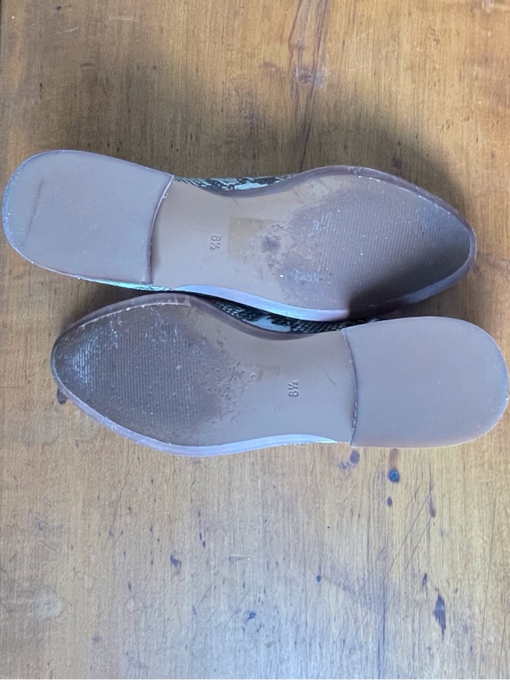 MADEWELL FRANCES LOAFER SNAKESKIN 8.5 SNAKE BLACK WHITE LEATHER MULE SKIMMER - Picture 9 of 11